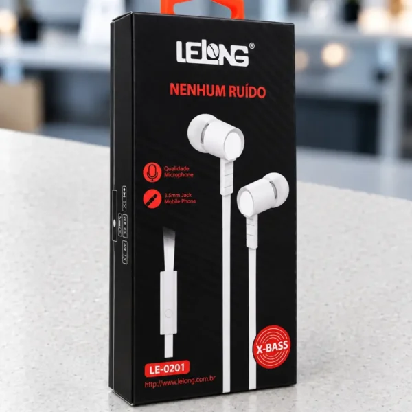 Fone de Ouvido com fio Lelong - Branco