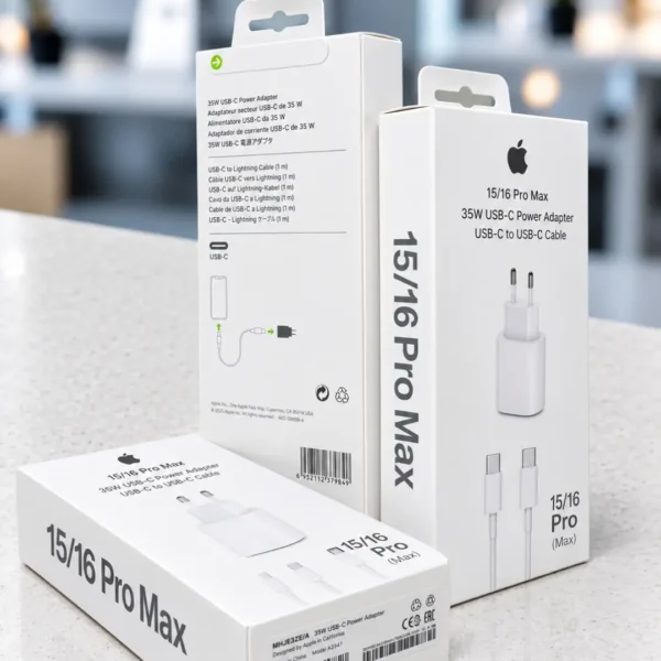 Kit carregador iPhone USB-C de 35W + cabo USB-C de 1 metro